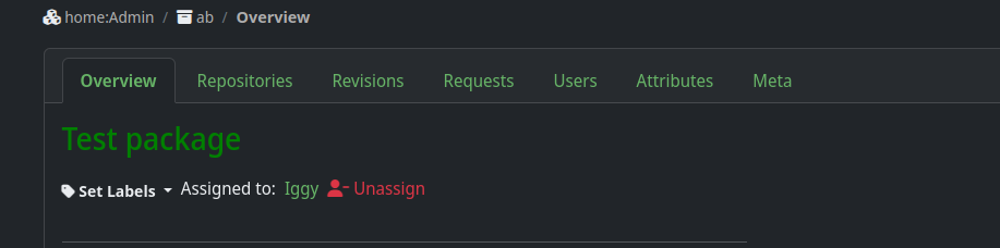 Screenshot of the Assignments UI