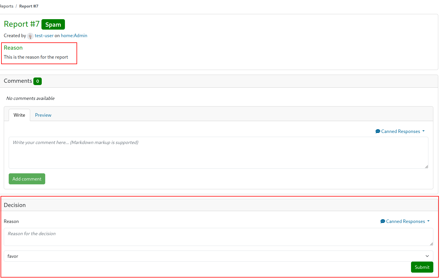 Report view to take decision