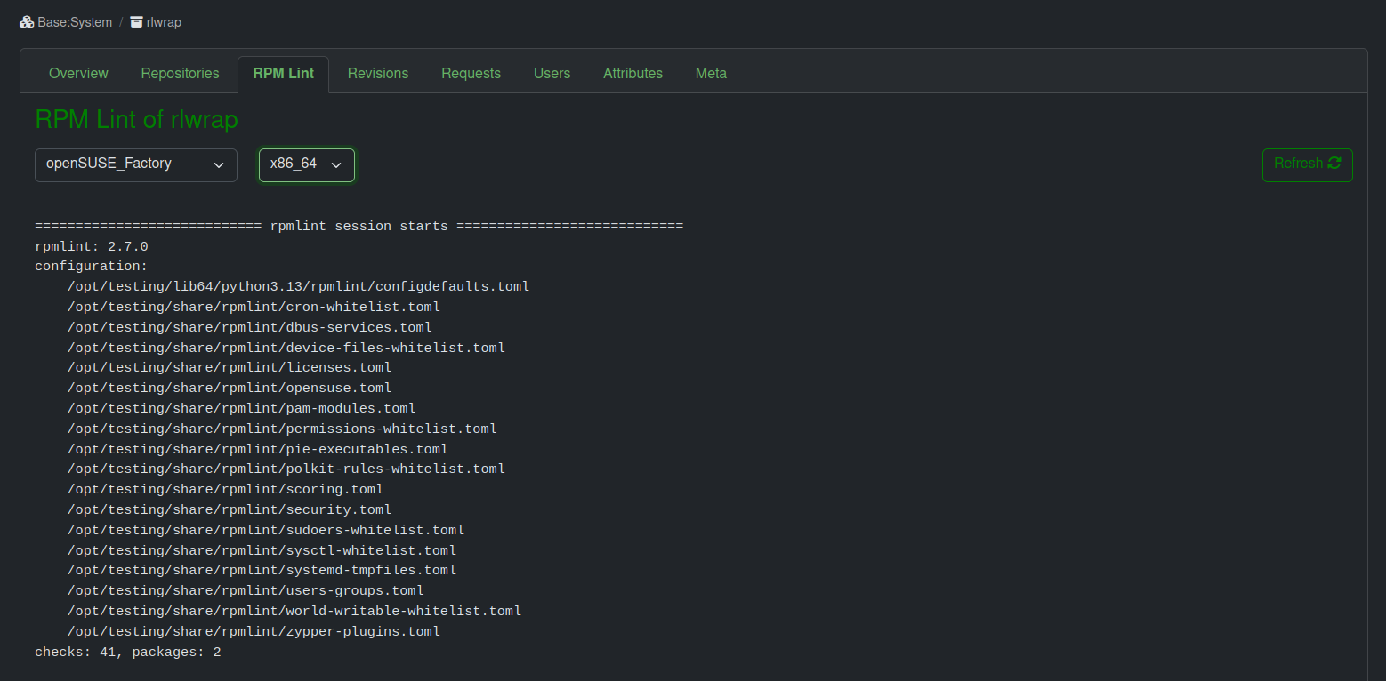 A new place for RPM lint