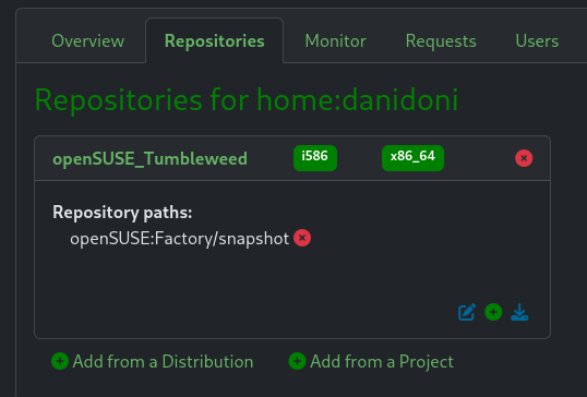 Target project's repositories