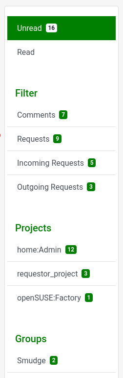 Notifications filters